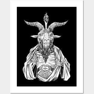 Jesus Pagan Baphomet Heathen Lucifer sign of horns Posters and Art